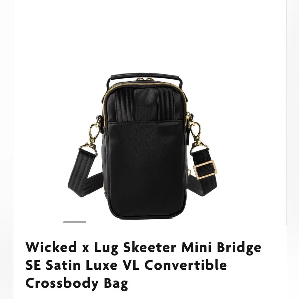 Lug Wicked x Lug Skeeter Mini Bridge SE Satin Luxe VL Crossbody Bag-Black-NWT - Picture 14 of 16